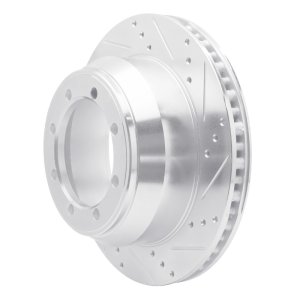 Ford E-350 Super Duty Brake Rotor (1) - Rear Right - R1 Concepts - Drilled & Slotted - Silver - `99-`07